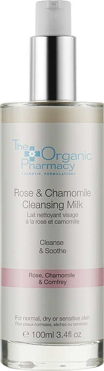УЦІНКА Очищувальне молочко для чутливої шкіри обличчя - The Organic Pharmacy Rose & Chamomile Cleansing Milk * — фото N1