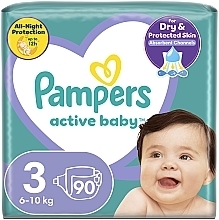 Духи, Парфюмерия, косметика Подгузники Active Baby 3 (6-10 кг), 90 шт - Pampers