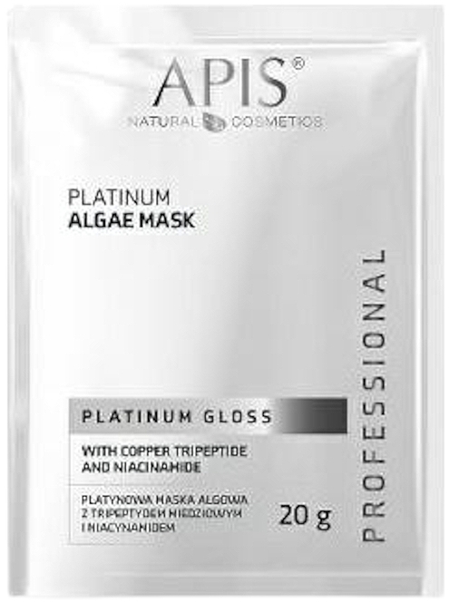 Платиновая маска из водорослей с трипептидом меди и ниацинамидом - APIS Professional Platinum Gloss With Copper Tripeptide And Niacinamide (пробник) — фото N1