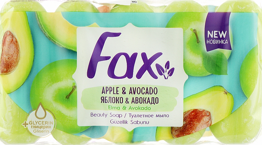 Туалетне мило «Яблуко й авокадо», екопак - Fax Soap — фото N1