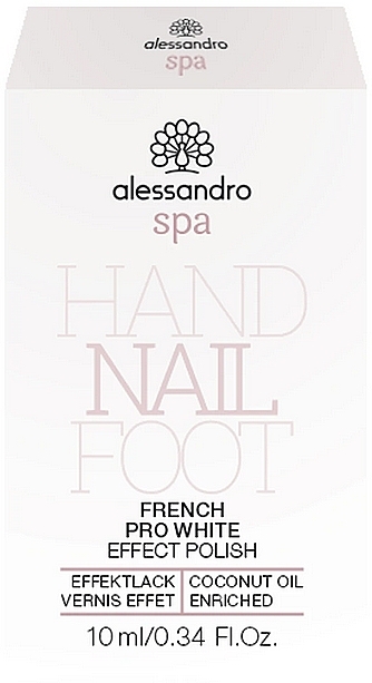 Лак для французского маникюра - Alessandro International Spa Pro White French Effect Polish  — фото N2