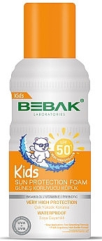 Солнцезащитная пенка для детей - Bebak Laboratories Kids Sun Protection Foam SPF50+ — фото N1