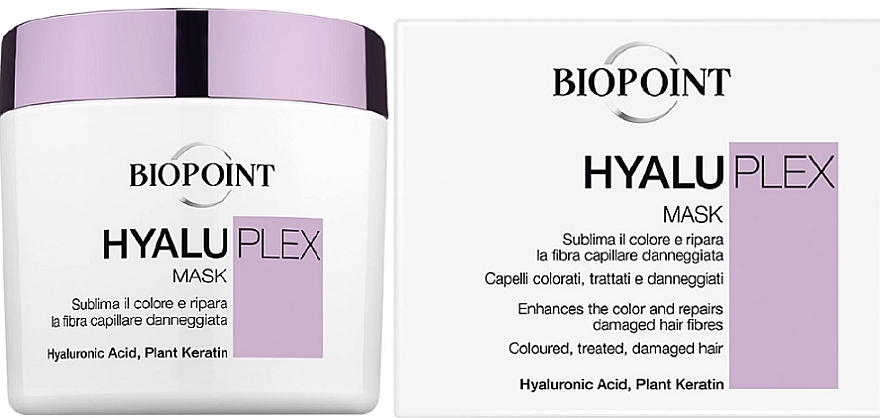 Восстанавливающая маска для придания объема, увлажнения и блеска волосам - Biopoint Hyaluplex Mask — фото N1
