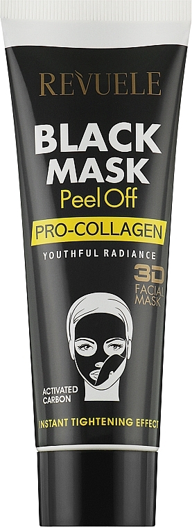 Черная маска для лица "Проколлаген" - Revuele Black Mask Peel Off Pro-Collagen — фото N1
