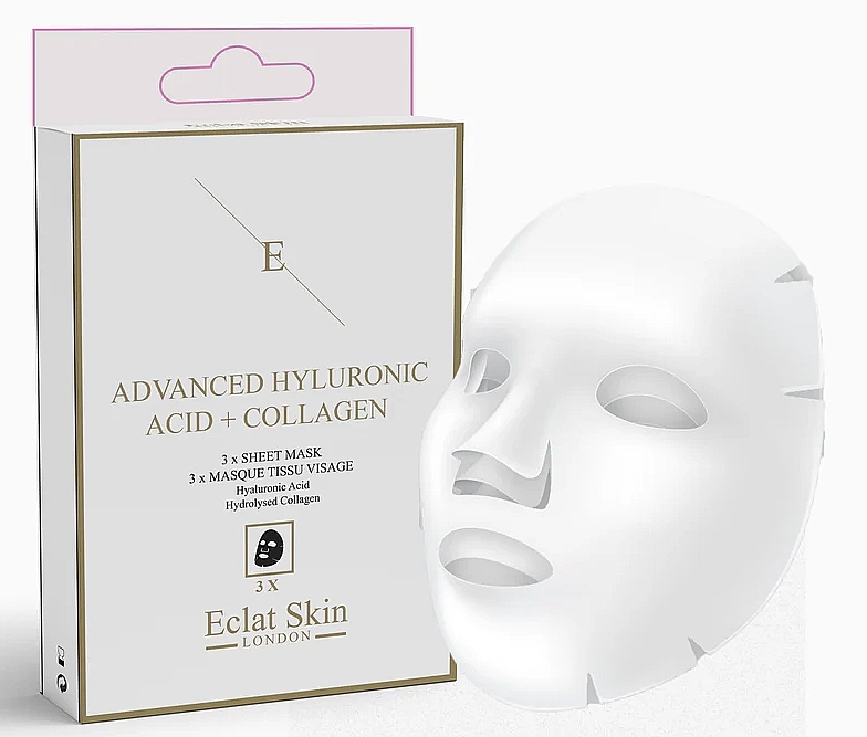 Маска для обличчя - Eclat Skin London Hyaluronic Acid & Collagen Sheet Masks — фото N2