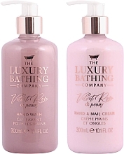 Набор - Grace Cole The Luxury Bathing Velvet Rose & Peony Set (h/wash/300ml + h/cr/300ml) — фото N2