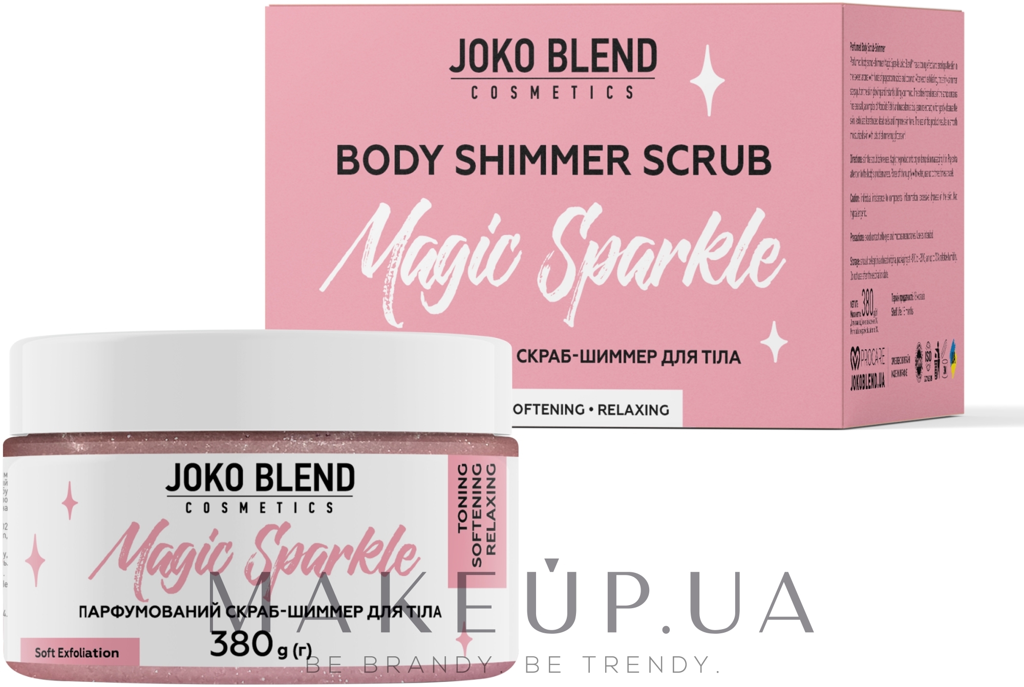 Скраб для тела парфюмированный с шиммером, розовый - Joko Blend Magic Sparkle Body Shimmer Scrub — фото 380g
