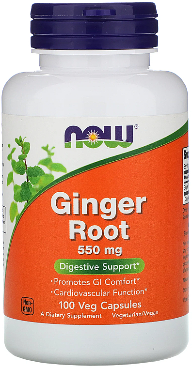 Капсулы "Корень имбиря", 550 мг - Now Foods Ginger Root — фото N1