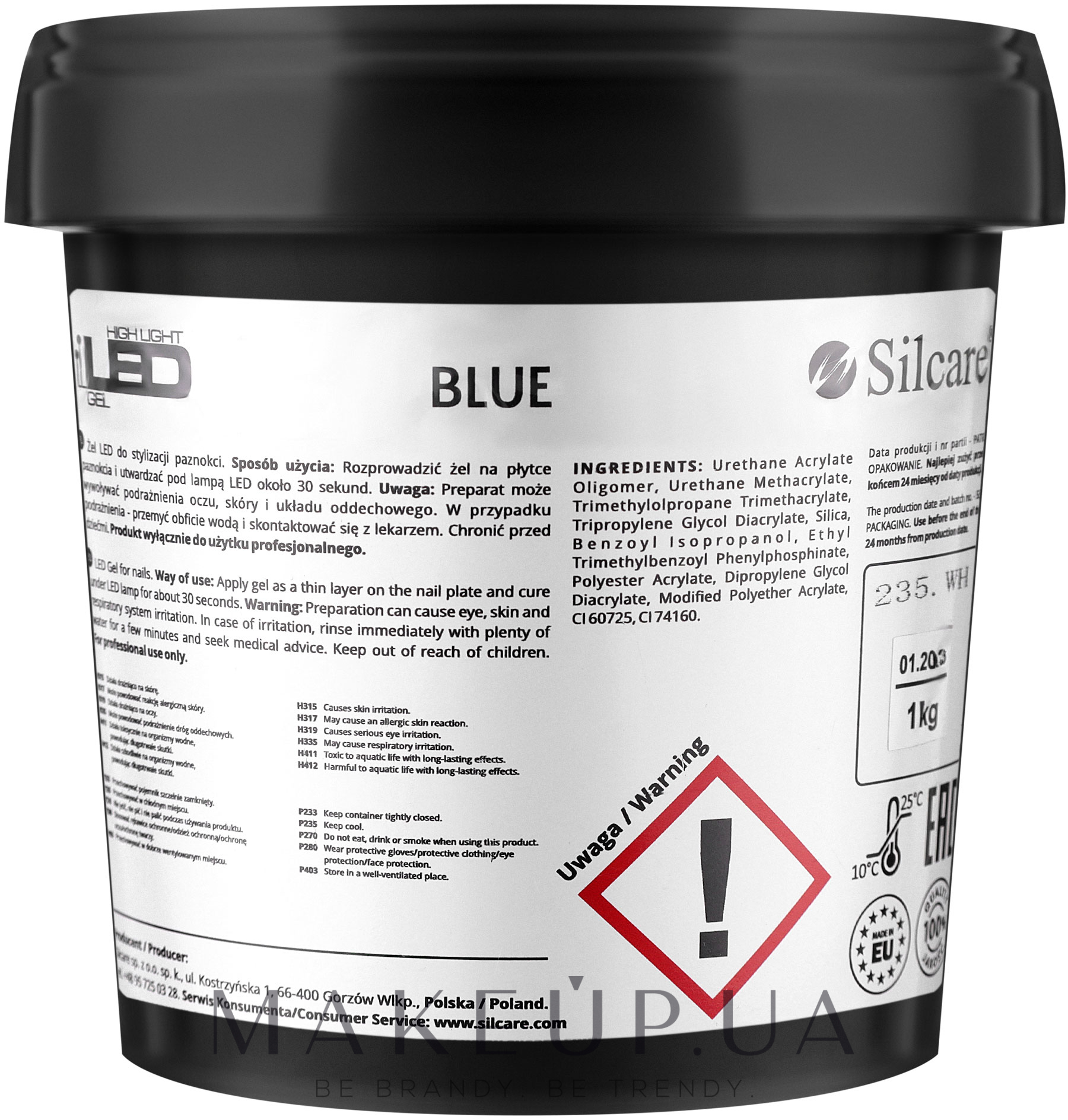 Гель для нарощування нігтів - Silcare High Light LED Blue — фото 1000g