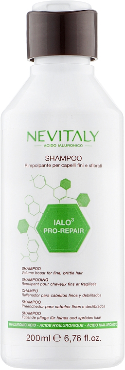 Шампунь зміцнювальний для тонкого волосся з гіалуроновою кислотою - Nevitaly Ialo3 Pro-Repair Shampoo — фото N1