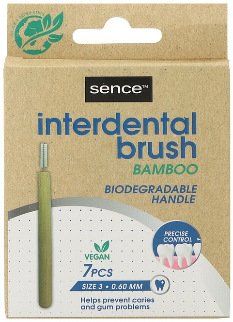 Міжзубні йоржики, 0,60 мм - Sence Inderdental Brush Bamboo Size 3 — фото N2