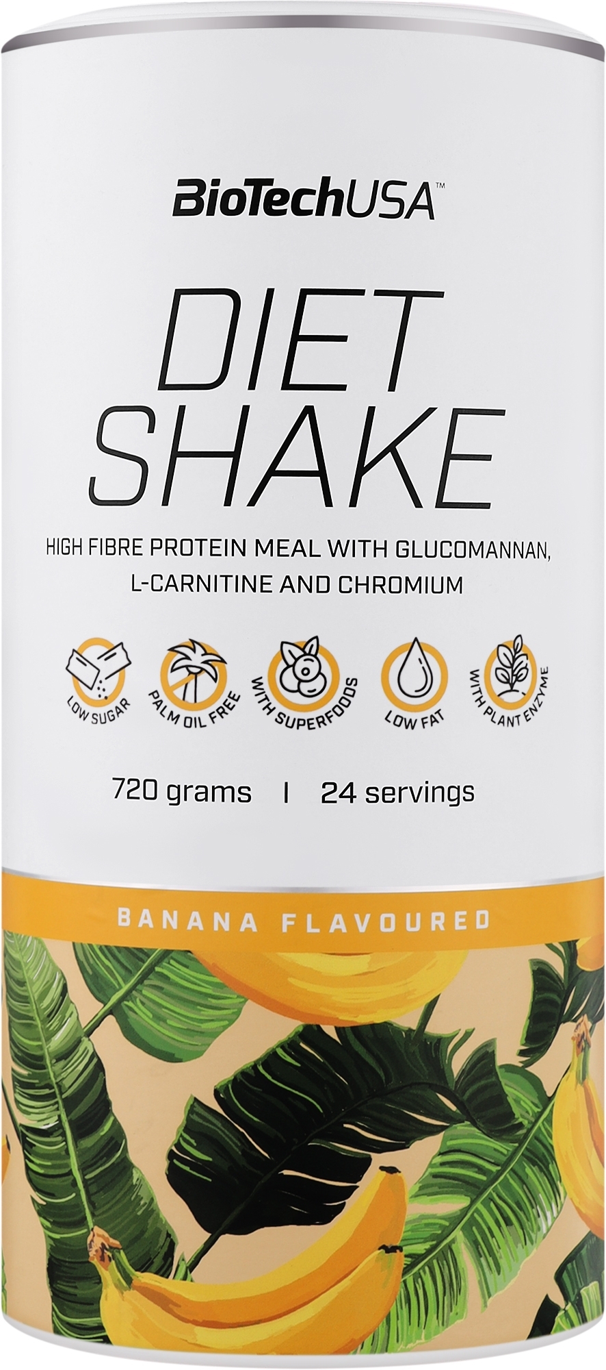 Протеиновый коктейль "Банан" - BioTechUSA Diet Shake Banana Hight Fiber Protein Meal — фото 720g