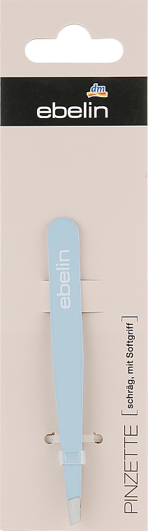 Пінцет для брів з м'якою ручкою, блакитний - Ebelin — фото N1