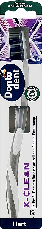 Зубна щітка X-Clean Hart, жорстка, сіра - Dontodent