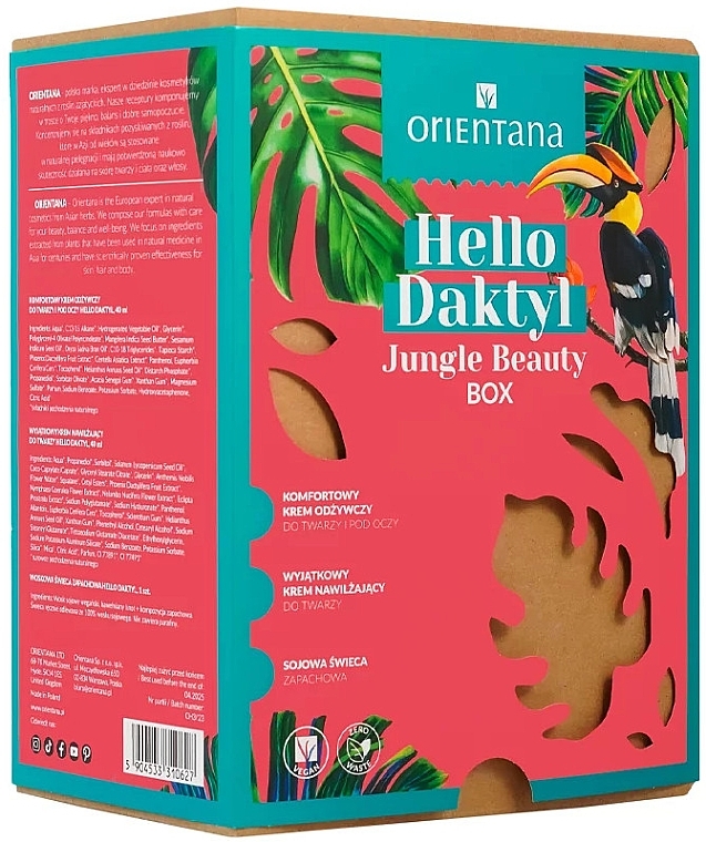 Набір - Orientana Hello Daktyl Jungle Beauty Box (cr/40ml + eye/cr/40ml + candle/1pcs) — фото N2