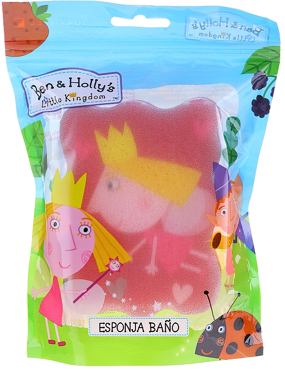 Мочалка банна дитяча "Бен і Холлі", Холлі, рожева - Suavipiel Ben & Holly Bath Sponge — фото N1
