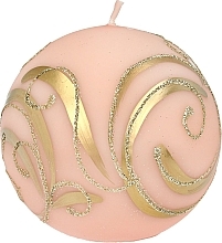 Декоративна свічка, куля, рожева із завитками, 10 см - Artman Christmas Ornament — фото N1
