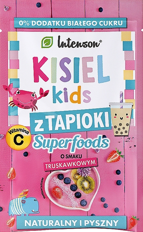 Дієтична добавка для дітей "Кисіль з тапіоки", полуничний - Intenson Kisiel Kids — фото N1