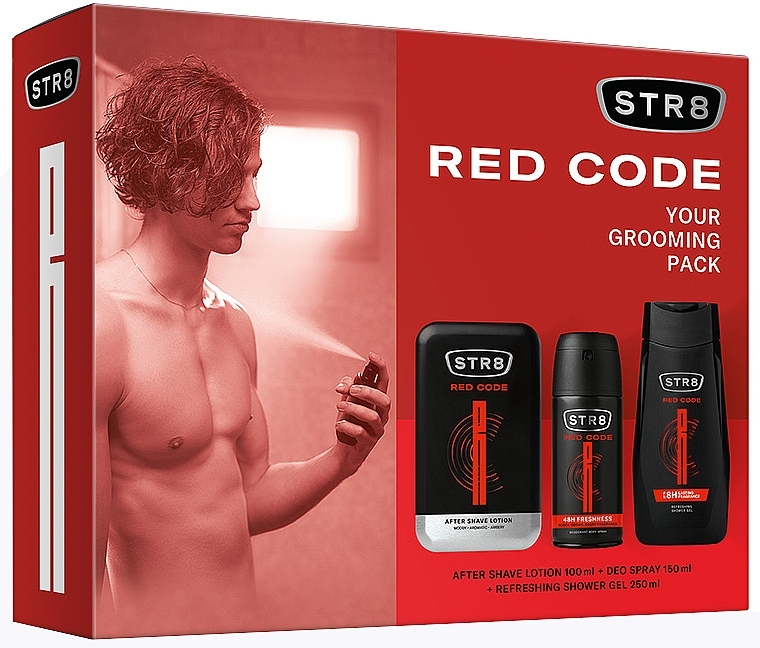 STR8 Red Code - Набор (ash/lot/100ml + deo/150ml + sh/gel/250ml) — фото N1