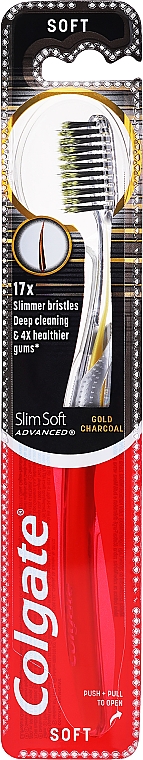 Зубна щітка, сіро-золота - Colgate Slim Soft Advanced Gold — фото N1