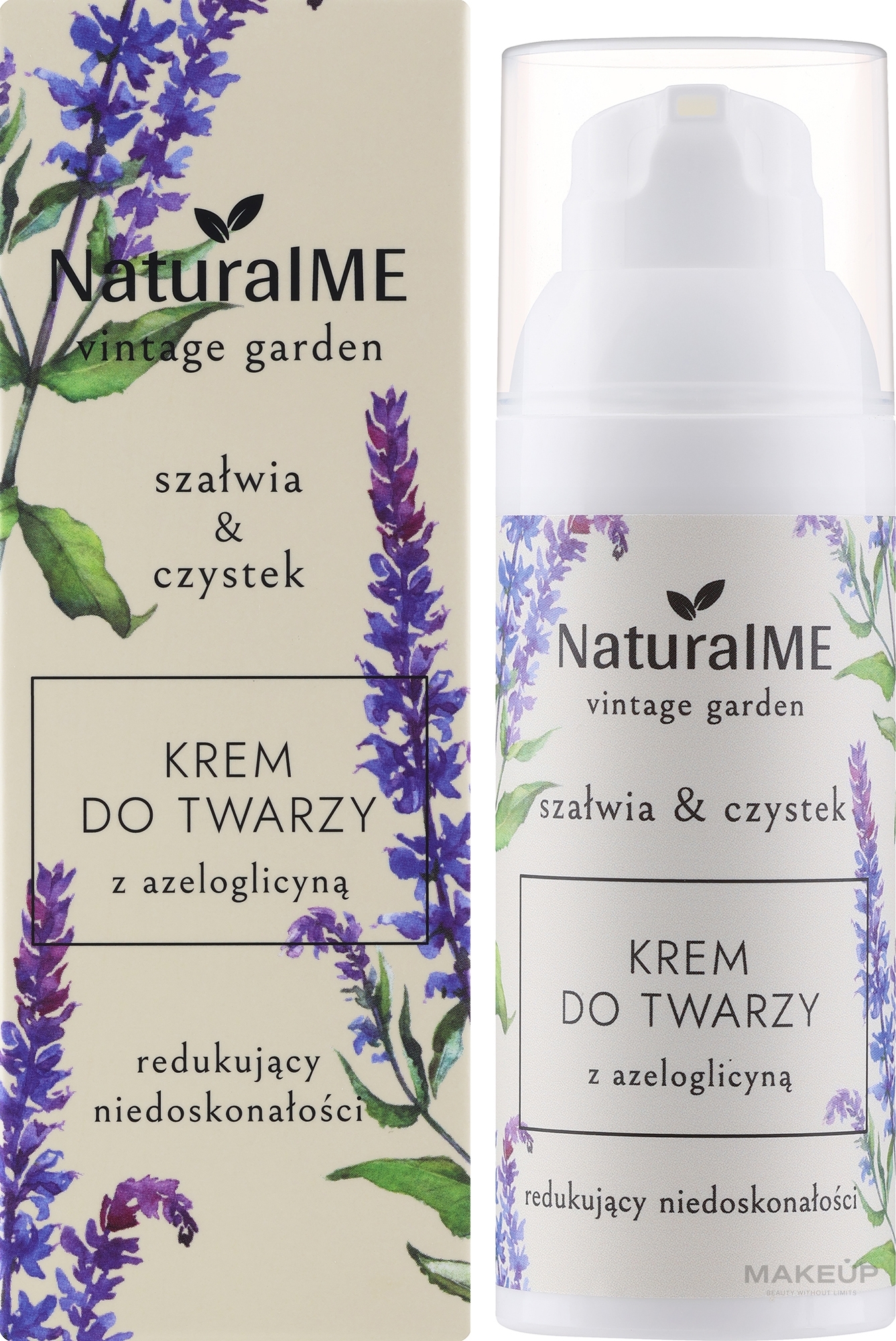 Крем для обличчя з азелогліцином "Шавлія і ладанник" - NaturalME Vintage Garden Sage & Cistus Reducing Imperfections Cream With Azeloglycine — фото 50ml