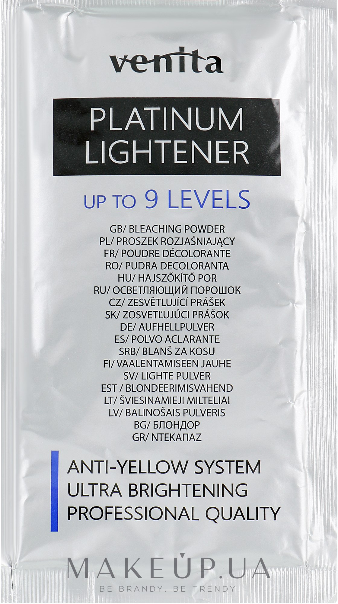 Освітлювач-порошок для волосся - Venita Platinum Lightener 12% Activator (саше) — фото 40g