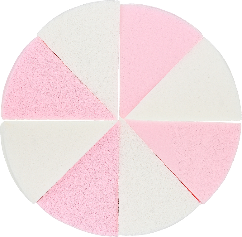 Спонж для макіяжу, коло, сегментований 8 в 1, білий + рожевий - Cosmo Shop — фото N1