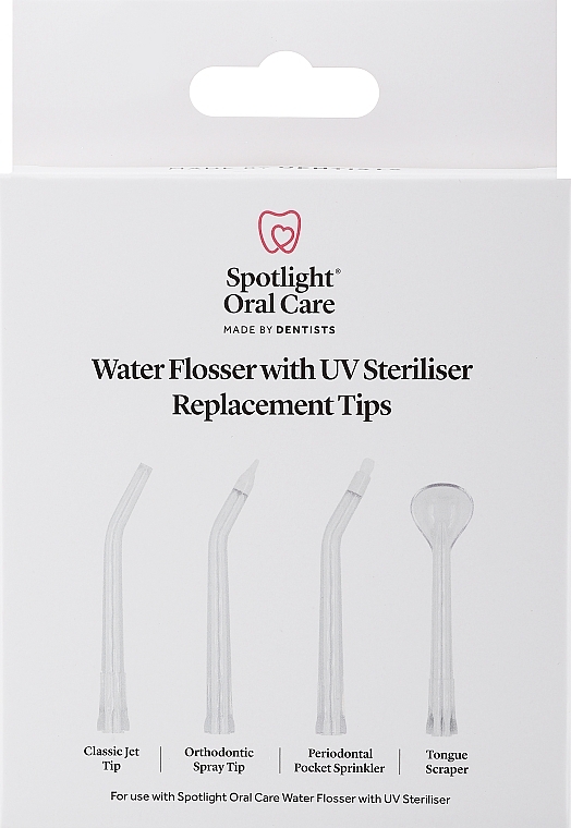 Сменные насадки для ирригатора - Spotlight Oral Care Water Flosser With UV Steriliser Replacement Tips — фото N1