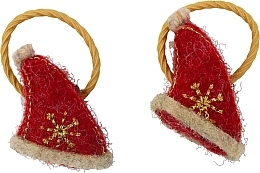 Резинки новогодние для волос "Шапка Санты с кольцом", красные - Lolita Accessories — фото N1