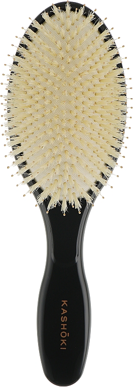 Щітка для волосся з натуральної щетини, овальна - Kashoki Smooth White Detangler XL