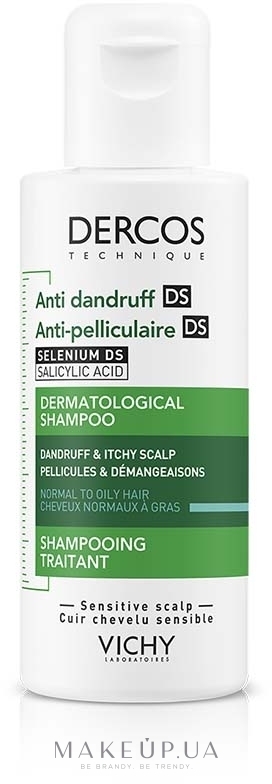Шампунь против перхоти интенсивного действия для нормальных и жирных волос - Vichy Dercos Anti-Dandruff Advanced Action Shampoo — фото 75ml