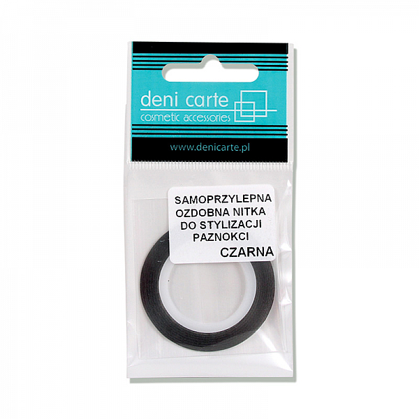 Лента для дизайна ногтей, черная - Deni Carte — фото N2