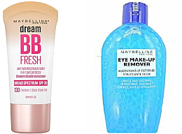 Духи, Парфюмерия, косметика Набор - Maybelline New York Dream Fresh Medium Deep (bb/cr/30ml + eye/remover/25ml)