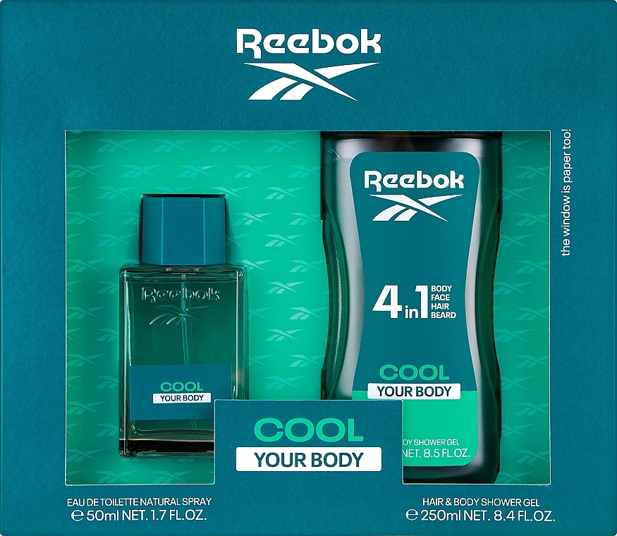 Reebok Cool Your Body Gift Set For Men - Набір (edt/50ml + sh gel/250ml) — фото N1