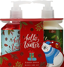 Духи, Парфюмерия, косметика Набор для ухода за руками - Accentra Hello Winter Baked Apple Bath Set (soap/250ml + h/lot/250ml)