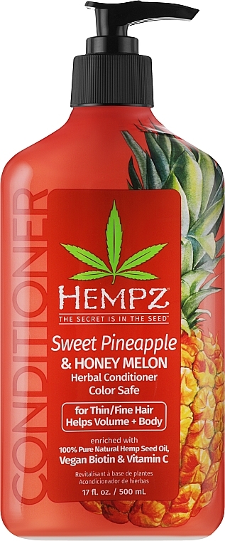Кондиціонер для об'єму "Ананас і медова диня" - Hempz Sweet Pineapple & Honey Melon Volumizing Conditioner — фото N1