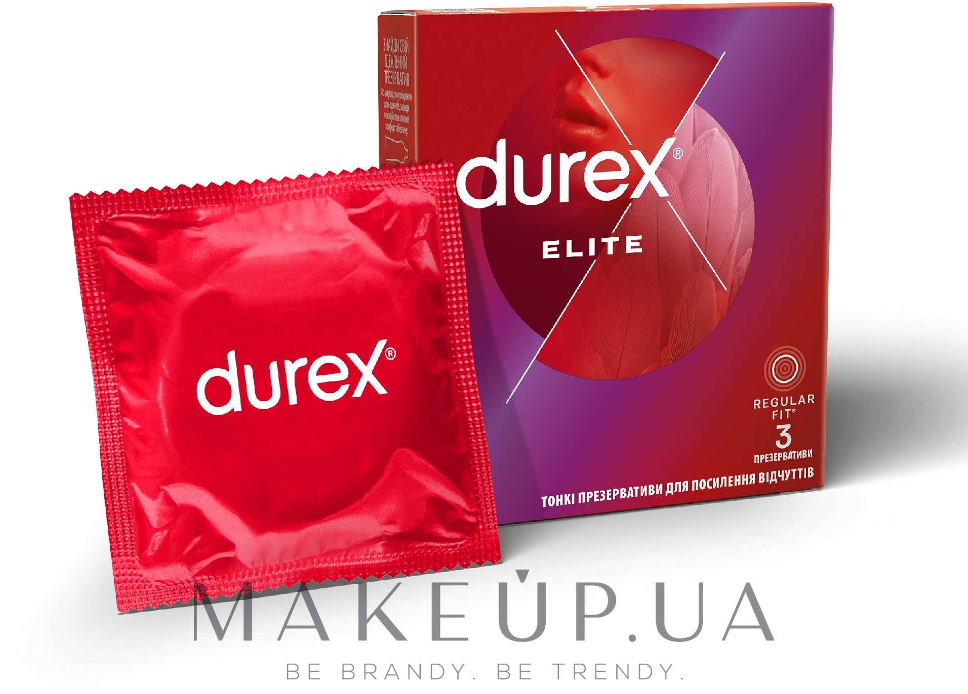 Презервативи латексні з силіконовою змазкою (тонкі), 3 шт - Durex Elite — фото 3шт
