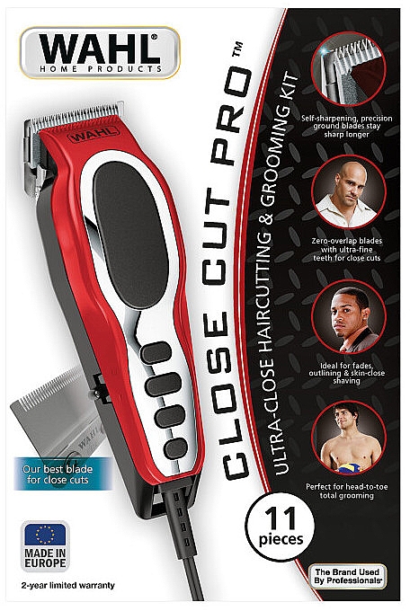 Машинка для підстригання волосся, 11 аксесуарів - Wahl Close Cut Pro 20105-0465 Red — фото N2