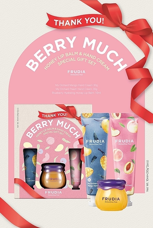 Набор - Frudia Honey Lip Balm & Hand Cream Gift Set (lip balm/10g + h/cr/2x30g) — фото N1