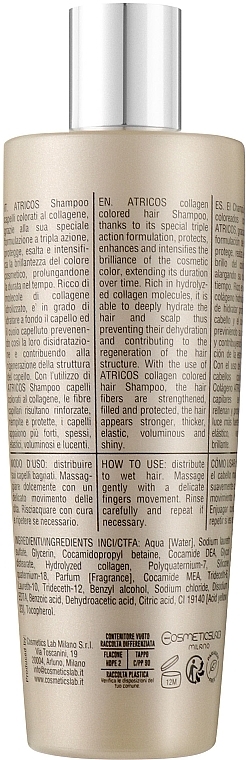 Шампунь для фарбованого волосся - Atricos Hydrolysed Collagen Acidic pH Colored Hair Shampoo — фото N3