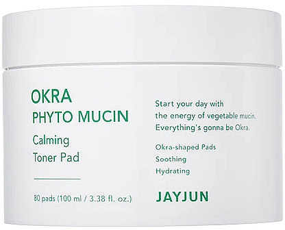 Педи для зволоження шкіри - JayJun Okra Phyto Mucin Calming Toner Pad — фото N1