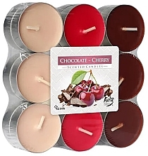Духи, Парфюмерия, косметика Чайные свечи "Шоколад и вишня", 18 шт - Bispol Chocolate Cherry Scented Candles