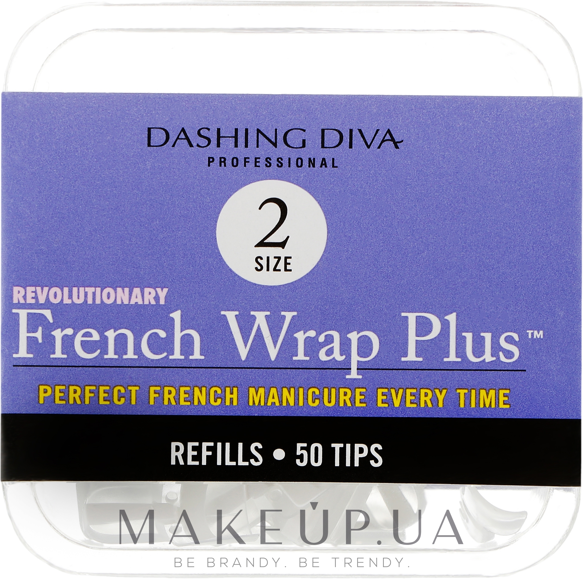 Тіпси вузькі - Dashing Diva French Wrap Plus White 50 Tips (Size - 2) — фото 50шт