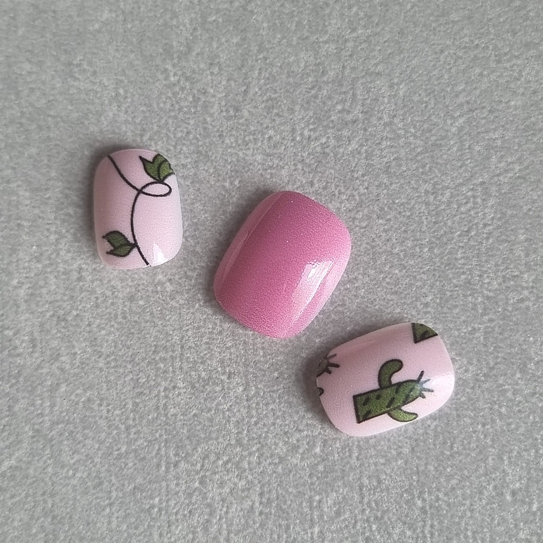 Накладные самоклеящиеся ногти для детей "Фламинго и кактус", 972 - Deni Carte Tipsy Kids  — фото N5