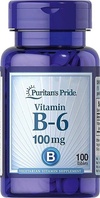 Харчова добавка "Вітамін B6", 100 мг - Puritan's Pride Vitamin B-6 100 mg — фото N1