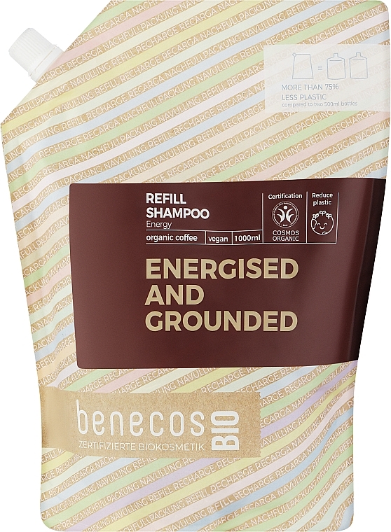 Шампунь для волосся - Benecos Energy Organic Coffee Shampoo (дой-пак) — фото N1
