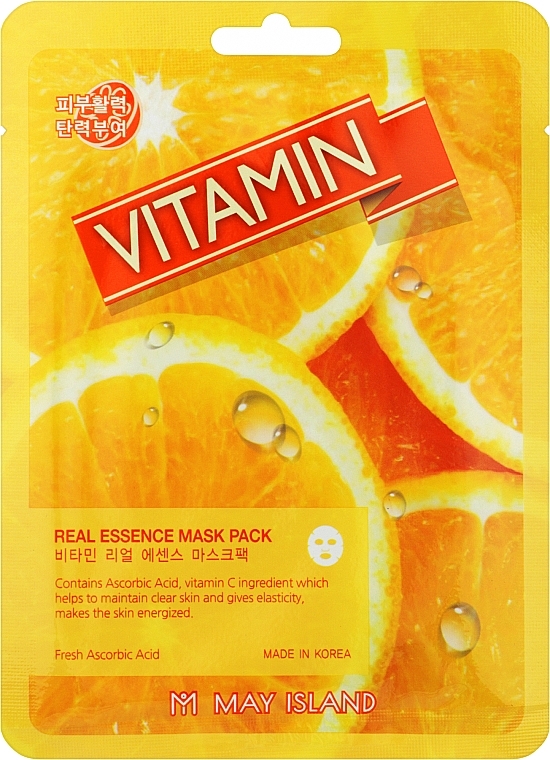 Маска для лица c витамином C - May Island Real Essence Vitamin Mask Pack — фото N1