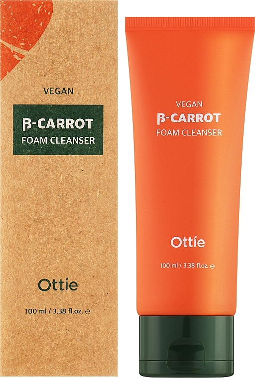 Очищувальна веган-пінка на основі органічної моркви - Ottie Vegan Beta-Carrot Foam Cleanser — фото N2