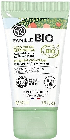 Відновлювальний крем для обличчя, тіла та рук - Yves Rocher Famille Bio Repairing Cica-Cream — фото N1