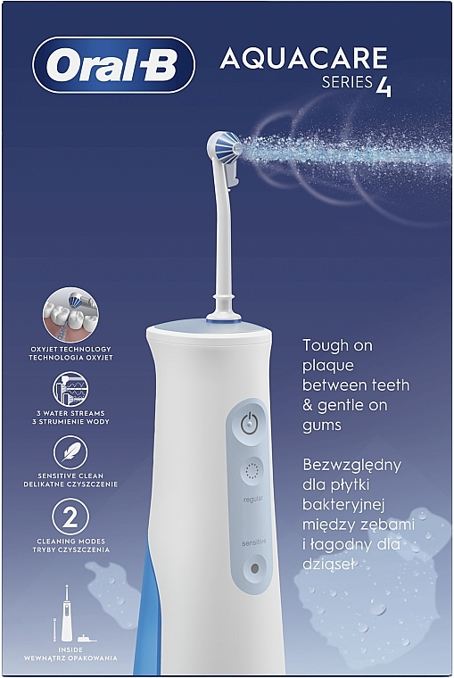Ирригатор с технологией "Oxyjet", бело-голубой - Oral-B Power Oral Care Series 4 AquaCare Irygator MDH20.026.2 — фото N6